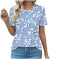 thumbnail image 2 of Njoeus Summer Short Sleeve For Women 2024 Floral Boho T-Shirt Casual Loose Crew Neck Short Sleeve Going Out Short Sleeve Tops, 2 of 5