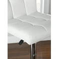 thumbnail image 3 of Linon Clayton 24"-32" Gas Lift Adjustable Metal Barstool in White Faux Leather, 3 of 15