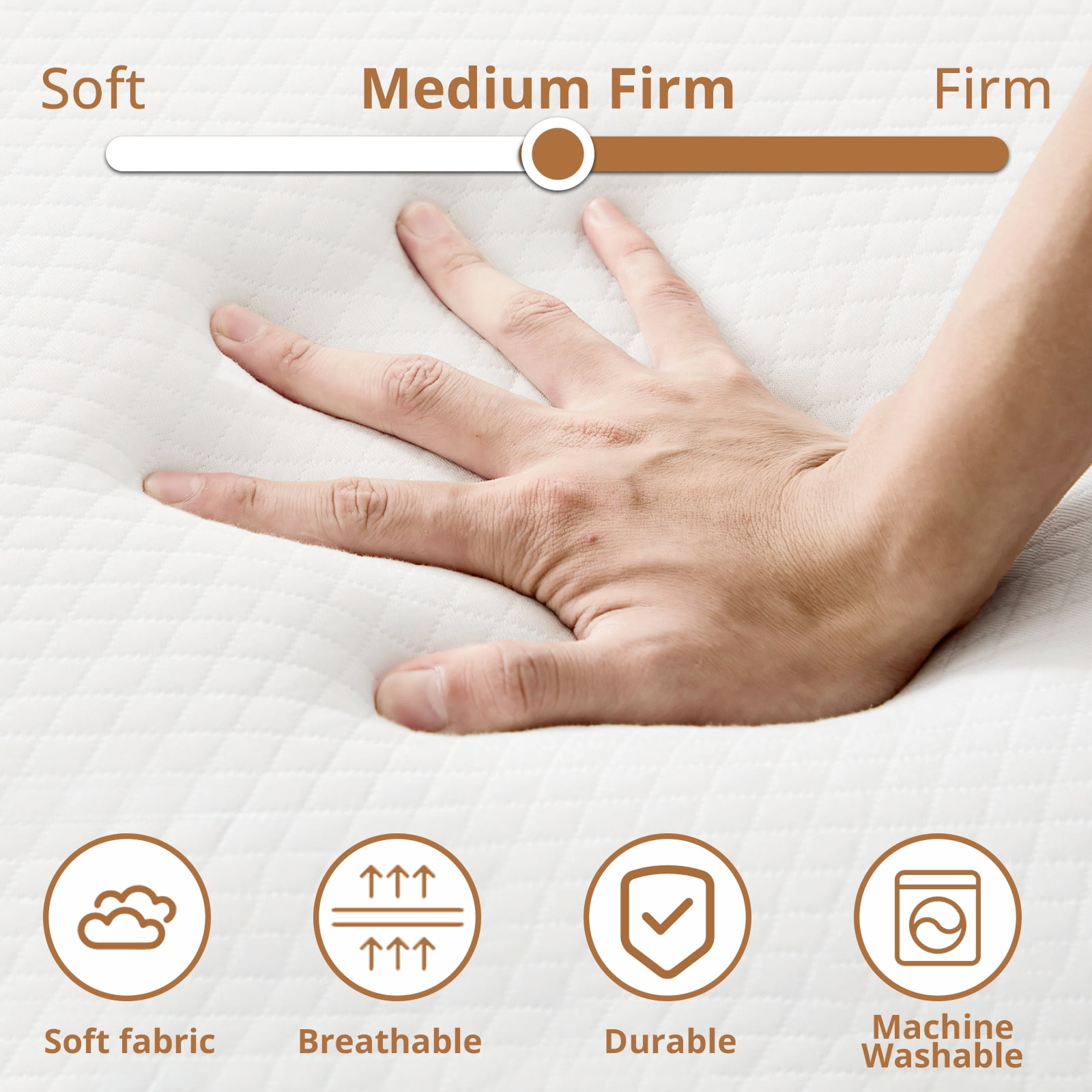 Atilioo 4 inch Tri Folding Memory Foam Mattress with Removable and Washable Cover, Portable Mattress for Guest Bed, RV, Camping, Full Size
