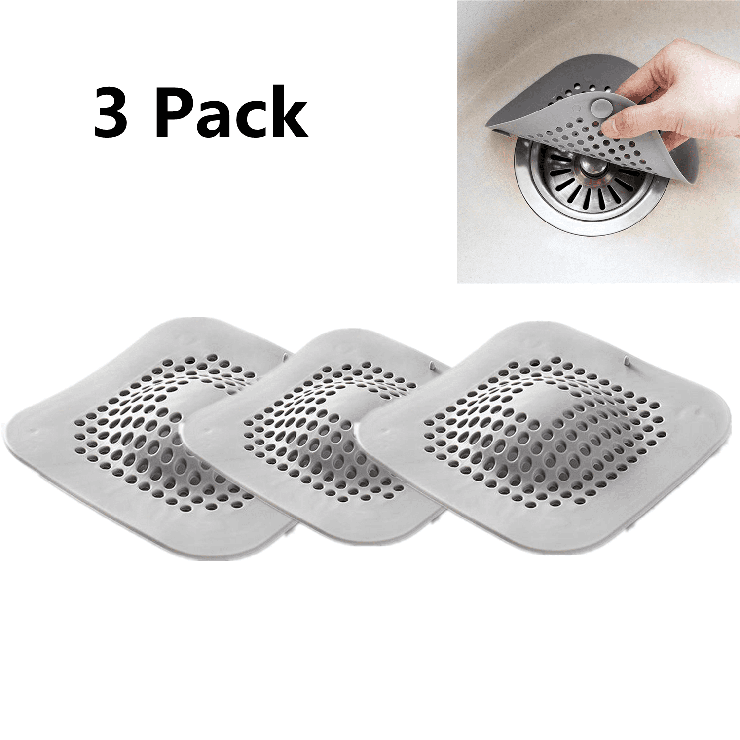 Home decoration -Square Drain Cover for Shower , 5 Pack TPR Drain