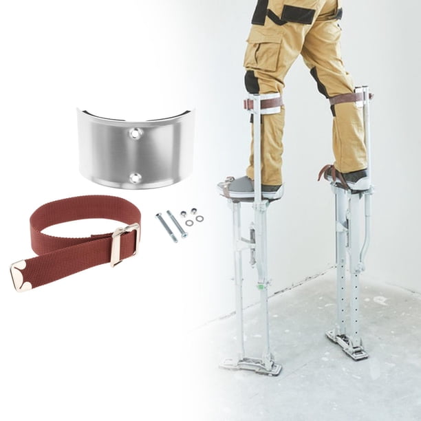 Piezas de repuesto para zancos de paneles de yeso, juego de correas de fijación para piernas, cableado, puños para piernas, pintura Placa curva1 Correa1 Cola Suela de zanco con tornillo para paneles de yeso
