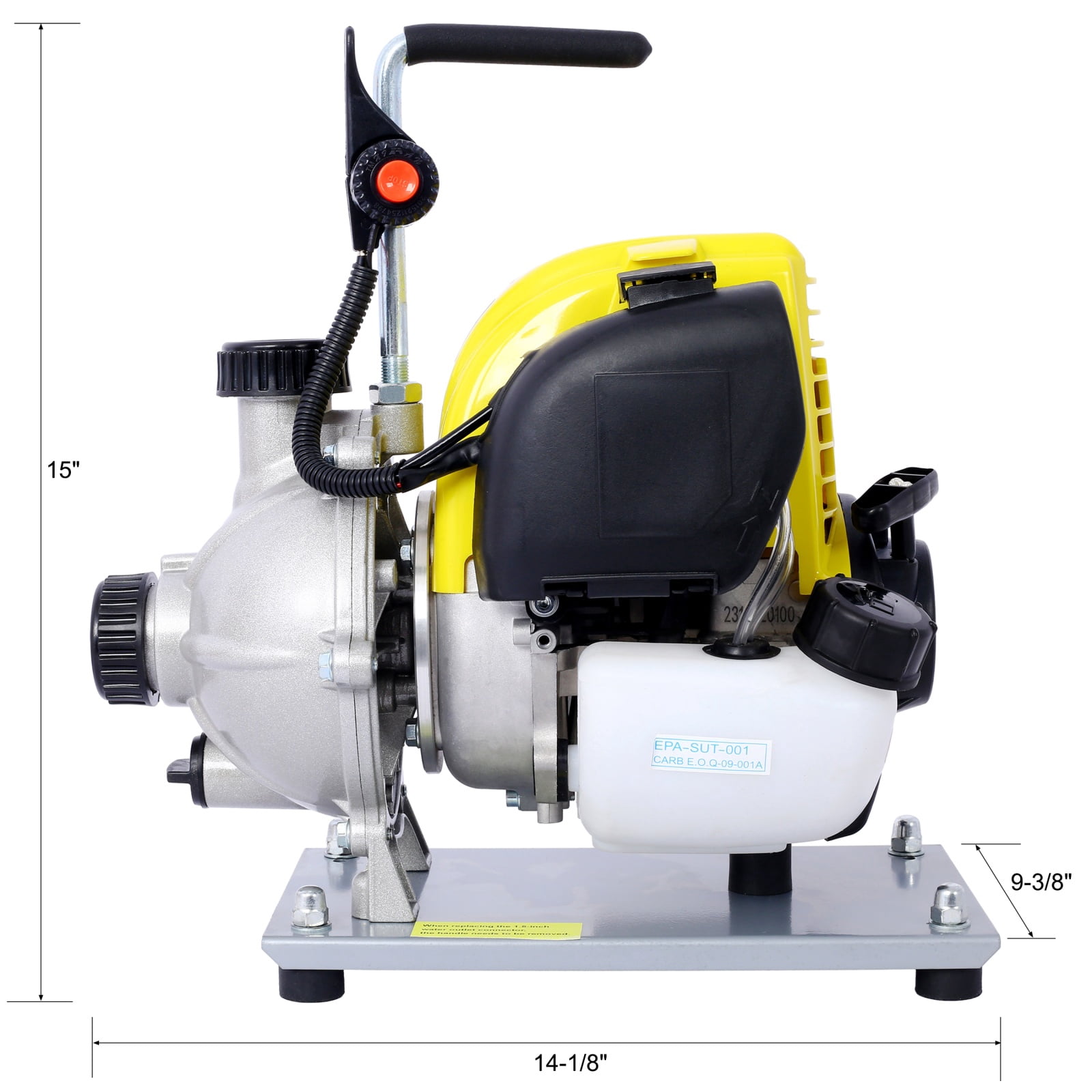 38CC 4-Stroke Gas Water Pump, 1.5" Commercial Grade Portable Pump, 8000L/H Flow, 30M Max Lift for Flood Control, Irrigation & Drainage (8500RPM)