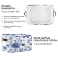 thumbnail image 3 of Blue Florals Leaves Pastel Style Square Storage Bins with Handles Collapsible Containing Box 1 Pack, 3 of 9