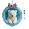 thumbnail image 2 of Arctic Animal Christmas Ornaments Collection - Cute Bunny, Penguin, Owl & More in Glittering Baubles for Holiday Decor F, 2 of 4
