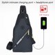 thumbnail image 4 of Gris * bolso de pecho para hombre, bolso de hombro informal a la moda impermeable, bolso cruzado para hombre, mochila cruzada de tela Oxford, 4 of 5