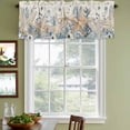 thumbnail image 3 of 2 Pack Blue Beige Coastal Valances for Windows Bedroom Living Room Window Treatments, Beach Starfish Summer Eucalyptus Rustic Rod Pocket Valance Drapes Short Kitchen Curtains Over Sink 60"x18", 3 of 8