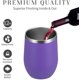 thumbnail image 2 of Copa para vino de 355 ml sin tallo y con tapa deslizante | De doble pared al vacío, de acero inoxidable | Se mantiene fría y caliente para vino, café, cócteles y bebidas | Perfecto para regalo, 2 of 8
