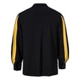 thumbnail image 3 of Mens T-shirts Men's Casual Loose Fit Stand Collar Shirt With Tie Detail Color Block Design For Daily Wear Comfortable Non Stretch Fabric All Season Mod Bod Tops Long Sleeve Shirt Men Yellow XL, 3 of 6