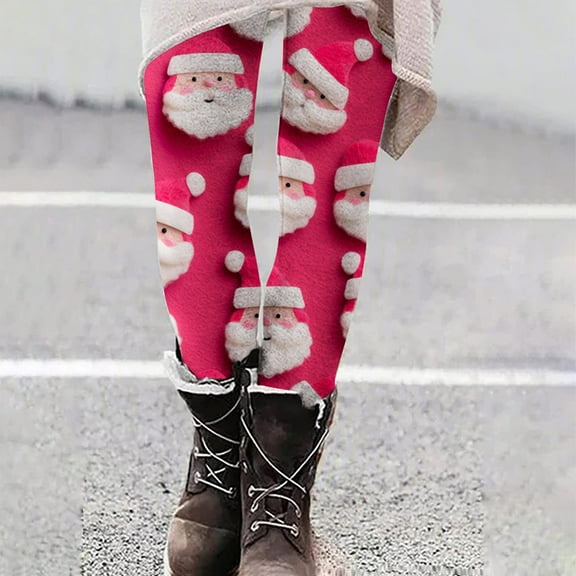 Herrnalise Womens fashion Fashion Casual Christmas Printed Tight Leggings High Waist Pants Christmas Gifts For Women