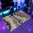 thumbnail image 3 of Abstract Gray Brown Rug 3x5 Small Area Rugs Fluid Wavy Stripes Rugs Ultra Soft Non Slip Washable Low Pile Carpet for Gameroom Bedroom Living Room Playroom Home Décor, 3 of 7