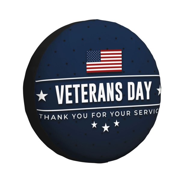 Balery Happy Veterans Day Cubiertas para Neumáticos - Protector Resistente para Neumáticos de Camioneta, SUV, Remolque, Camper y RV-16 inch