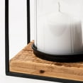 thumbnail image 4 of Leopold Set of Two Black Metal Wooden Base Table Candle Holders, 4 of 6