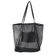 thumbnail image 1 of Women Beach Bag Mesh Large Capacity Foldable Hollow Sandproof Solid Swimming Grocery Toys Travel Tote Bag Vacation Use, 1 of 5