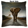 thumbnail image 2 of PKQWTM Single elephant walking in a road with the Sun Reversible Mermaid Cushion Cover Home Decor Sequin Pillow Case Size 18x18 inches, 2 of 2