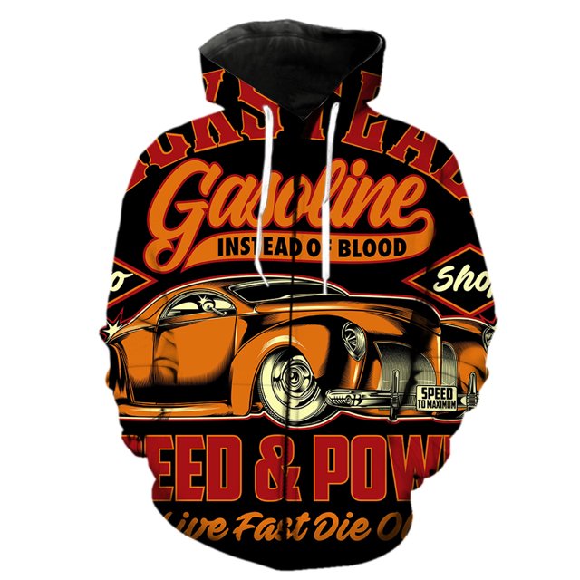 Sudadera con capucha y cremallera para hombre, diseño de coche clásico de dibujos animados, divertida impresión 3D, moda 2024, gran oferta, sudaderas Harajuku de manga larga, informales, geniales para