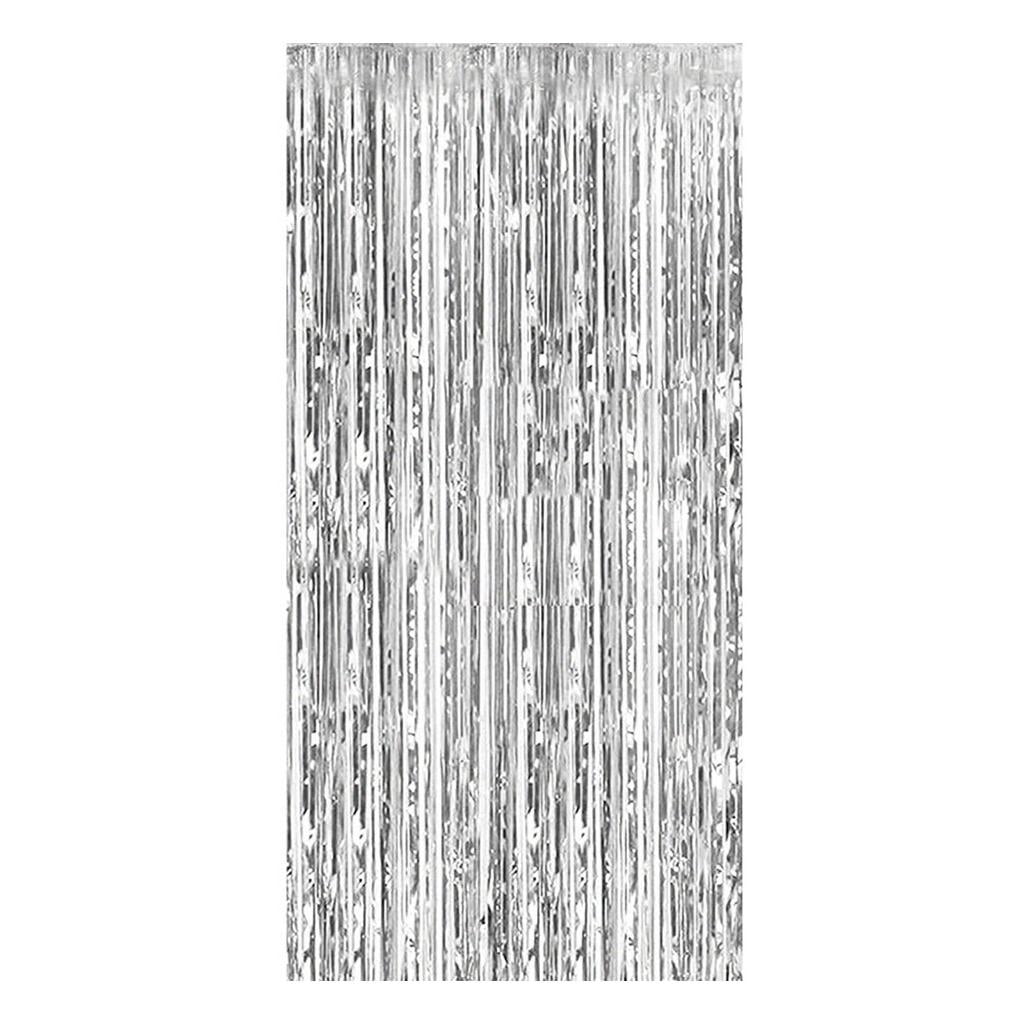 Silver Star Foil Fringe – Metallic Background Party Decorations, Streamers