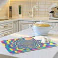 thumbnail image 6 of Yayeee Dish Drying Mat for Kitchen Counter 16"x18" Microfiber Absorbent Pad, Psychedelic Pattern, 6 of 7