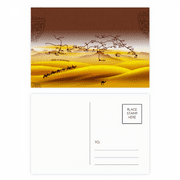 Desert Along the Way to the Silk Road Map Postcard Set Birthday Mailing Thanks Greeting Card