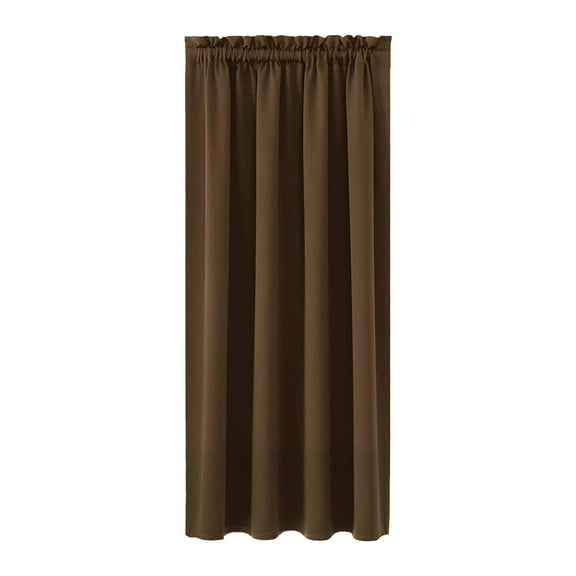 Brown Blackout Curtain Energy Efficient Thermal Insulated Scandinavian Solid Color Silk Fabric Window Treatment 42x54 Inches