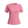 thumbnail image 6 of Rhuody Women Tops Open Back Short Sleeve Tops Loose Fit Athletic Crop Tee Gym Running Yoga Shirt Classic Women'S Clothing Pink, 6 of 6