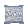 thumbnail image 2 of The Urban Port Cabe 18 X 18 Handcrafted Soft Cotton Accent Throw Pillow, Wavy Lined Pattern, Ink Blue, White, 2 of 7