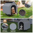 thumbnail image 4 of Pefilos 43" Dog House for Middle Dogs Indoor or Outside, Weatherproof 600D PVC Dog Kennel Outdoor with Ventilated Windows, Elevated Dog Cooling Bed, Gray, 4 of 7