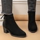 thumbnail image 4 of Zapatos Botines de mujer 2023 Nueva Europa y los Unidos y el comercio exterior de los Unidos para botas gruesas con cabeza redonda después de la correa Modelos clásicos y botines Botas (Black 6.5), 4 of 6