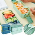 thumbnail image 1 of onlyliua Double-layer Lunch Box Sealed For Office Workers, Separated By Compartments, Bento Box That Can Be Heated In The Microwave For Students, Lunch Box With Tablewar On-Trend Low Spend, 1 of 10