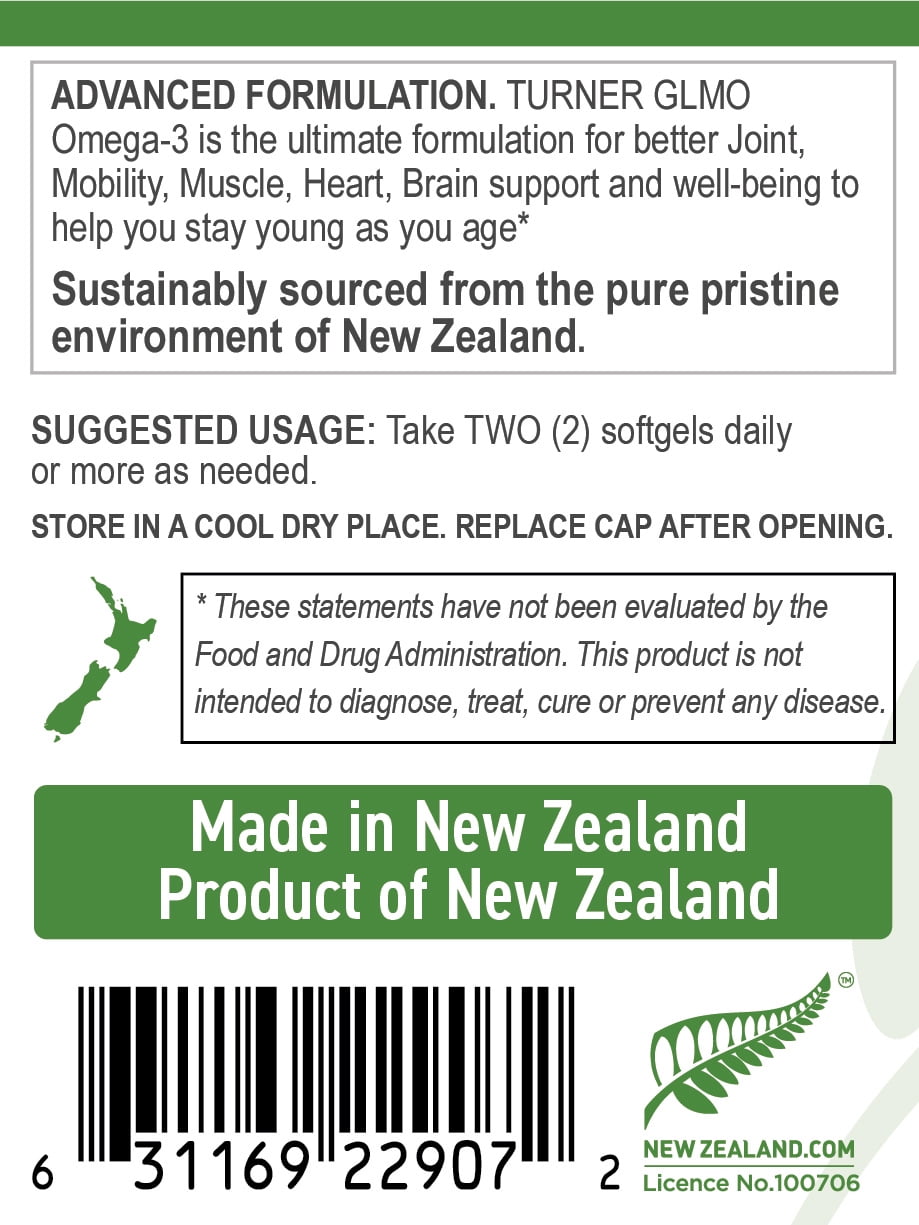 TURNER New Zealand OMEGA-3 Green Lipped Mussel Oil, 53x Higher potency for Superior Joint Comfort & Mobility, No Fishy Aftertaste, 1 Bottle, 60 Softgels plus 1 jar of Multifloral Manuka Honey UAF1000+