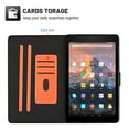 thumbnail image 3 of Dteck Folio Case for Kindle Fire HD8 (2018/2017/2016 release), Slim Fit Book Cover Design Multi-Angle Stand PU Leather Case Cover, Orange, 3 of 5