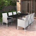 thumbnail image 1 of vidaXL 7 Piece Garden Dining Set with Cushions Poly Rattan and Glass, 1 of 5