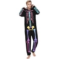 thumbnail image 5 of HJYCHN Suits Halloween Family Pajamas Family Pajamas Matching Sets Skeleton Print Hooded Zip Front Long Sleeve Full Length Homewear, 5 of 8