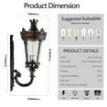 thumbnail image 6 of ACE-LIGHTS,Vintage Outdoor Wall Lantern with Crown Top and Clear Glass(1 PC & Bulbs Not Included),Waterproof Exterior Wall Sconce for Patio,Garden,Entryway(Coffee,Golden), 6 of 7