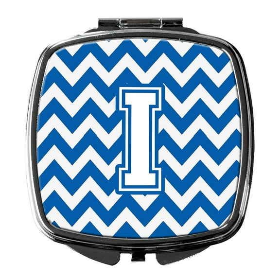 Letter I Chevron Blue and White Compact Mirror CJ1045-ISCM