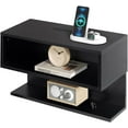 thumbnail image 2 of Floating Nightstand with Charging Station, Wall Mount Bedside Shelf with Drawer Storage USB Ports and Power Outlets, Small Wall Shelves for Bedroom, Black, 2 of 8