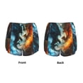 thumbnail image 5 of Lsque Red And Blue Flame Wave Dragon Printed Women's Running Shorts with Liner Pockets,Elastic Quick Dry Workout Athletic Gym Yoga Shorts,Womens High Waist Shorts-Small, 5 of 9