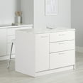thumbnail image 1 of South Shore Myro Kitchen Island with Door and Drawers, in Faux White Marble and White, 1 of 17