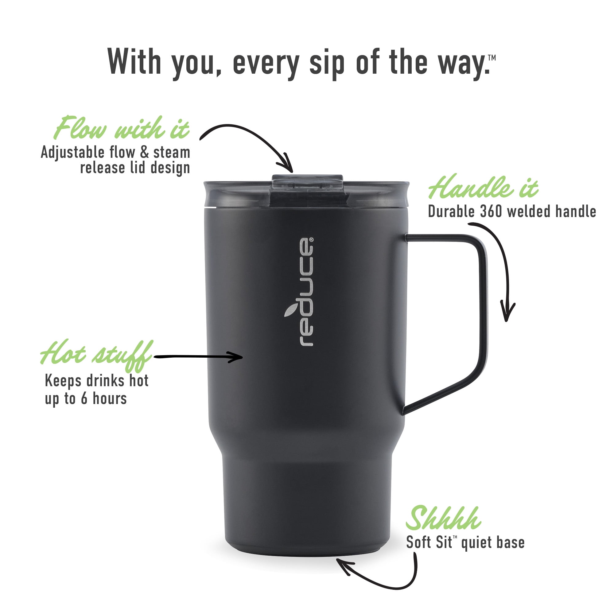 Reduce 18oz Hot1 Insulated Stainless Steel Travel Mug With Steam Release  Lid : Target