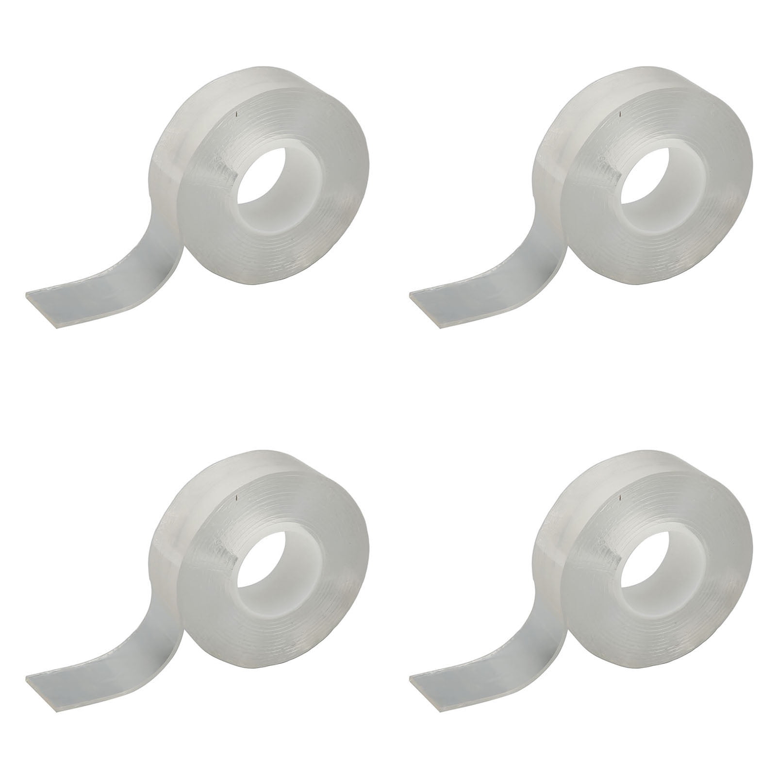 M Buder 4 Rolls Double Sided Mounting Tape 9.8ft / 300 cm Long Each Cuttable Strong Ductility Reusable Transparent Traceless Two Sided Nano Tape for Posters, Home, Office, and Decor