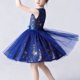 thumbnail image 5 of Vestido de cuello redondo sin mangas para niñas, falda de gasa de poliéster para actuación de princesas y danza de flores., 5 of 7