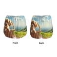 thumbnail image 3 of Gukieu Adorable Puppy Basket Print Women's Sports Shorts with Drawstring Elastic Waistband for Running, Yoga, Fitness-X-Large, 3 of 7