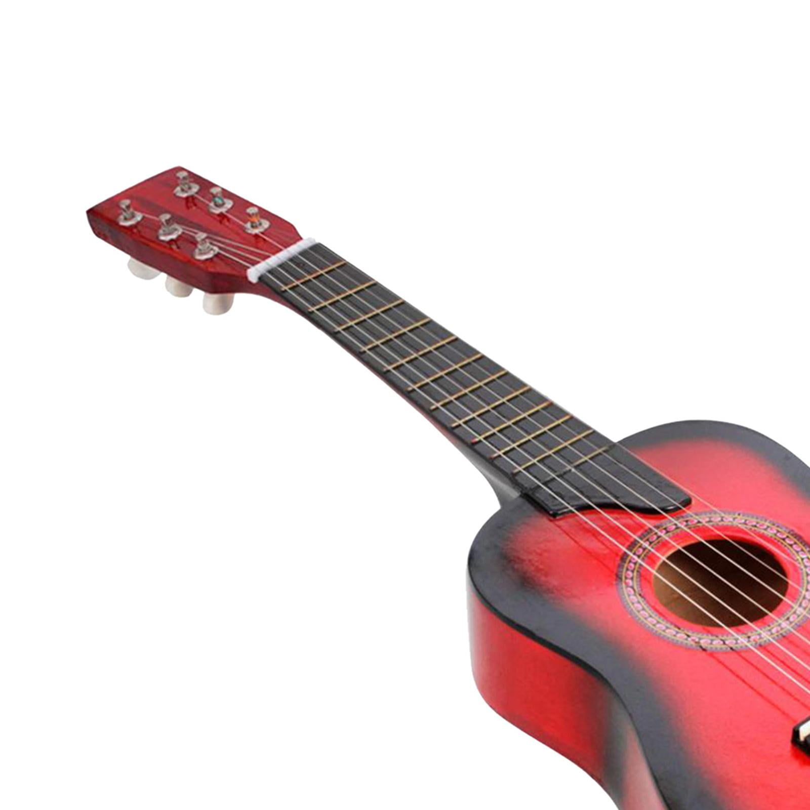 LeeQinersw Classic Mini 25 inch Basswood Acoustic Guitar 6 Strings Musical Instrument Red