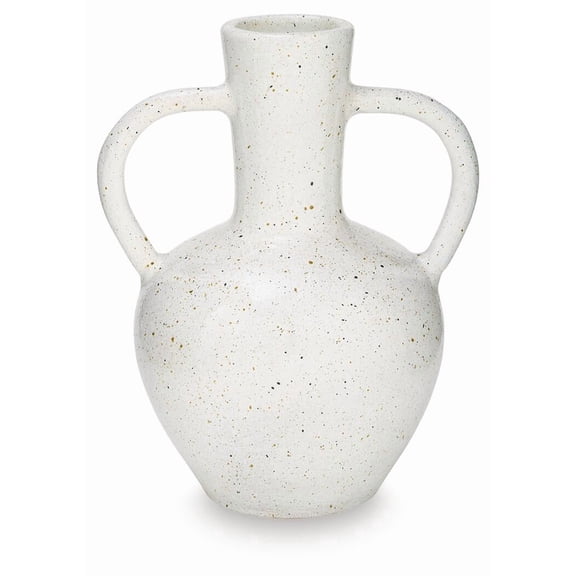 Signature Design by Ashley Dallinworth 15.75" Vase, White Terra Cotta with Handles