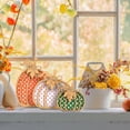 thumbnail image 6 of TETOU 3 PCS Fall Decorations for Home,Wooden Pumpkin Fall Decor  for Autumn Thanksgiving Table Tiered Tray Mantel Shelf Office Decorations (Multicolor), 6 of 7