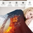 thumbnail image 3 of Baseball Blanket 3D Print Throw Blanket Softball in Fire and Water Flannel Soft Plush Sport Throw for Kids Boys All Season Couch Bed Sofa Home Decor 50"x40", 3 of 6
