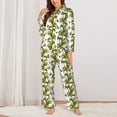 thumbnail image 2 of KLL Corn And Butterflies Print Women's Long Sleeve Pajamas with Pants Sleepwear Loungewear 2 Set-Small, 2 of 7
