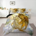 thumbnail image 2 of jejeloiu Angel Wings Bedding Comforter Set,Yellow White Twin Comforter Sets,God Bedding Set For Men Women,Microfiber Bedroom Decor Reversible,2pcs, 2 of 8