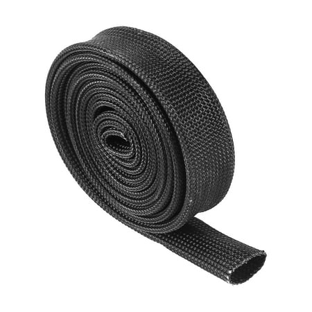 Unique Bargains Fiberglass Heat Wire Shield Sleeve Heat High Temp Shield Adjustable 3.2ft 12mm 1/2 Black for Car Wire Protection
