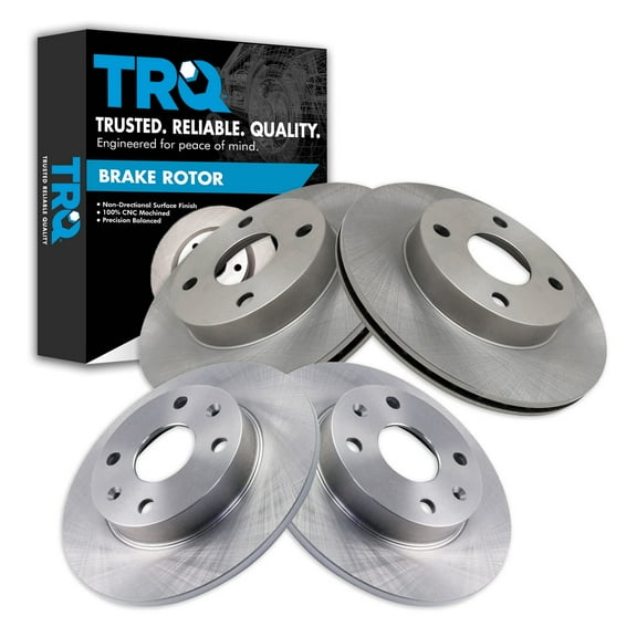 TRQ Front & Rear Brake Rotors Set Fits Select 1990-1993 Mazda Miata