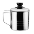 thumbnail image 3 of Home Bacon Grease Container with Strainer Stainless Steel Oil Storage Can Strainer 1.2L with Lid Silver, 3 of 6